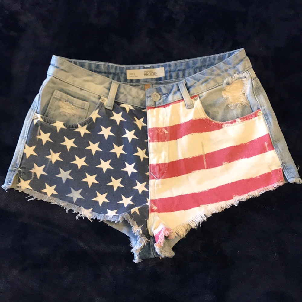 TopShop Moto Brooke American Flag Shorts
